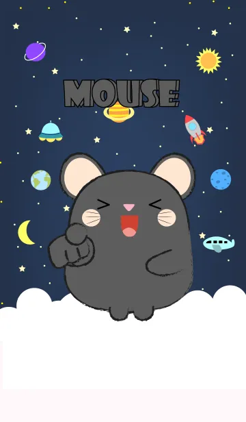 [LINE着せ替え] Emotions Black Mouse On Galaxy (jp)の画像1