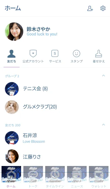 [LINE着せ替え] たいが☆大人可愛いシロクマ-冬の夜空-の画像2