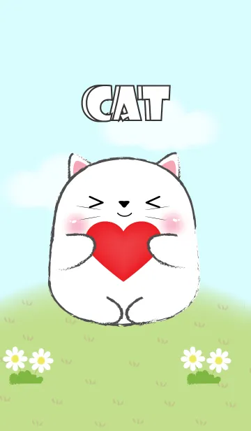 [LINE着せ替え] My Fat Cute White Cat Theme (jp)の画像1