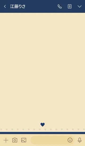 [LINE着せ替え] Heart basic ネイビー ベージュの画像3