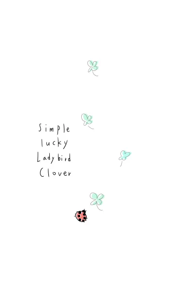 [LINE着せ替え] シンプル 幸運 テントウムシ クローバーの画像1