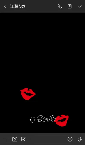[LINE着せ替え] スマイル-キスマーク黒20-の画像4