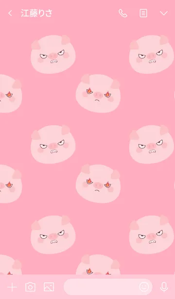 [LINE着せ替え] Simple Angry Pig Theme (jp)の画像3