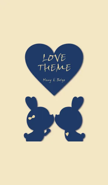 [LINE着せ替え] LOVE THEME Navy ＆ Beige.の画像1