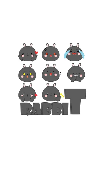 [LINE着せ替え] Love Cute Face Black Rabbit (jp)の画像1