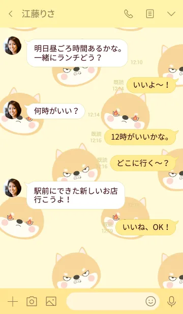 [LINE着せ替え] Simple Angry Shiba Inu Theme (jp)の画像4