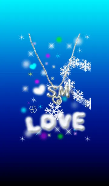 [LINE着せ替え] イニシャル S＆M(ブルー)左側の画像1