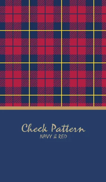 [LINE着せ替え] Check Pattern NAVY＆RED 10の画像1