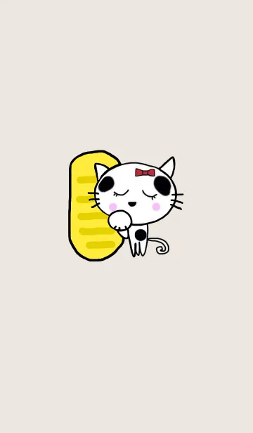 [LINE着せ替え] ぶち猫に小判 クリアベージュの画像1