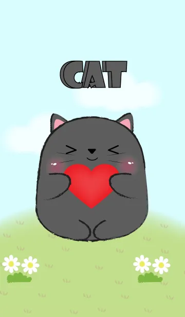 My Fat Cute Black Cat Theme (jp)の着せ替えメイン画像