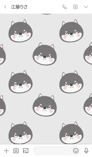 [LINE着せ替え] Simple Angry Black Shiba Inu Theme (jp)の画像3