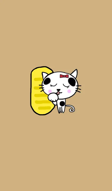 [LINE着せ替え] ぶち猫に小判 ミルクティーカラーの画像1