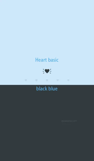 [LINE着せ替え] Heart basic ブラック ブルーの画像1