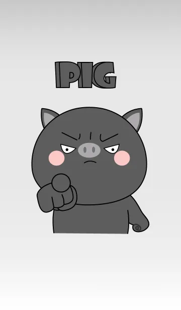 [LINE着せ替え] Cutie Black Pig Theme (jp)の画像1