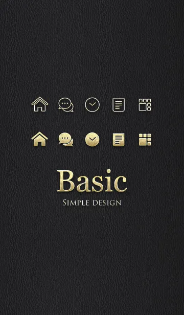 [LINE着せ替え] Basic [Black Leather]の画像1