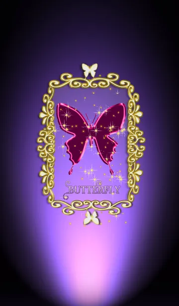 [LINE着せ替え] 大人かわいい鏡の蝶*4の画像1