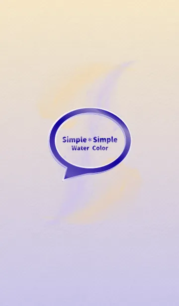 [LINE着せ替え] シンプル シンプル /水彩/紺色＆オレンジの画像1