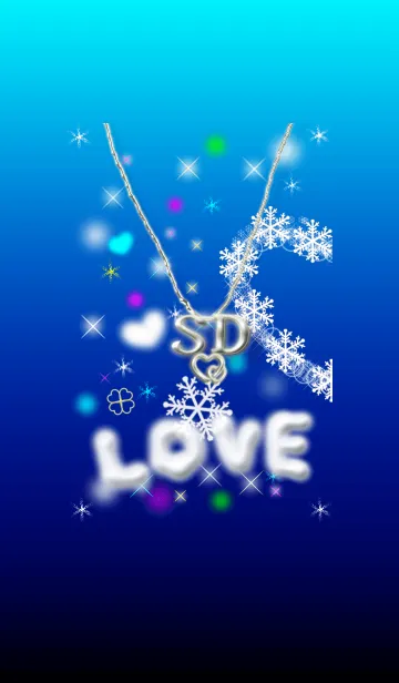 [LINE着せ替え] イニシャル S＆D(ブルー)左側の画像1