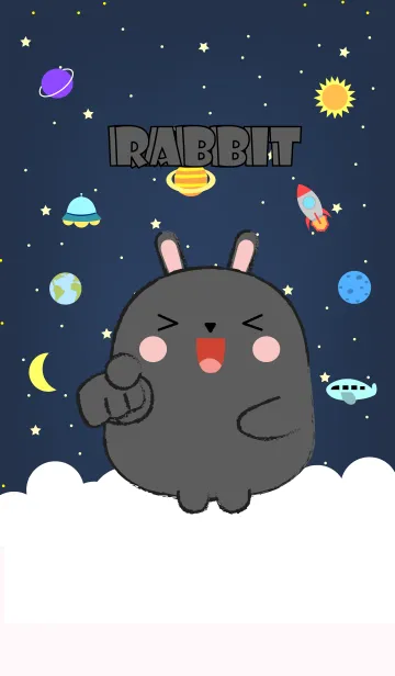 [LINE着せ替え] Emotions Black Rabbit On Galaxy (jp)の画像1