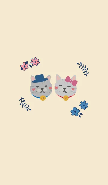 [LINE着せ替え] 猫から猫へのカップルの花の画像1