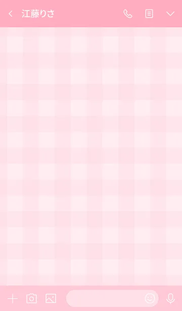 [LINE着せ替え] ピンク色ギンガムチェック-スマイル11-の画像3