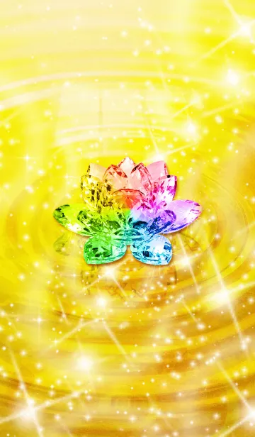 [LINE着せ替え] 幸運が満ちる蓮の花レインボークリスタルの画像1