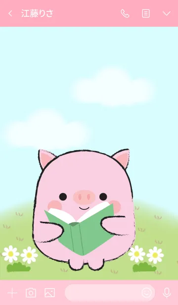 [LINE着せ替え] My Fat Cute Pink Pig Theme (jp)の画像3