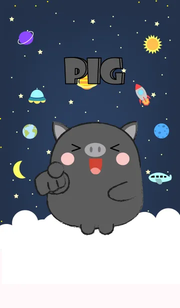 [LINE着せ替え] Emotions Black Pig On Galaxy (jp)の画像1