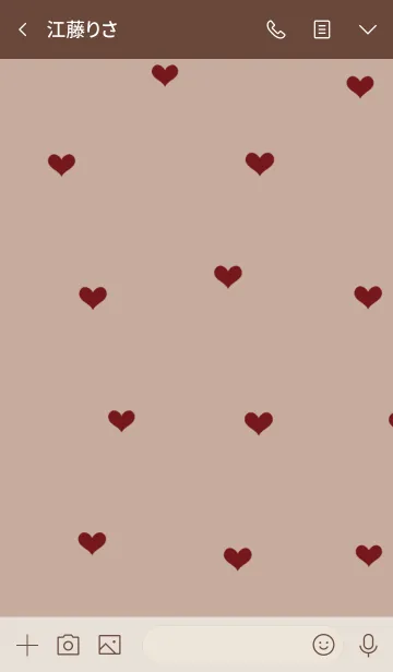 [LINE着せ替え] ベージュとボルドー。ハート。の画像3