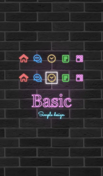 [LINE着せ替え] Basic [Neon sign]の画像1