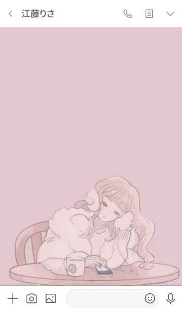 [LINE着せ替え] meeco-冬の女の子(ピンク)-の画像3