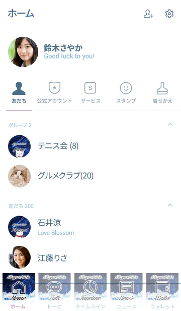 [LINE着せ替え] はやしだ☆大人可愛いシロクマ-冬の夜空-の画像2