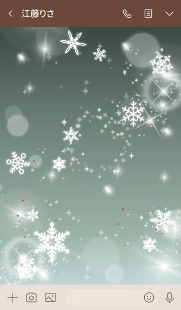 [LINE着せ替え] カーキ / 全運気が上がる！雪の結晶の画像3