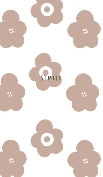 [LINE着せ替え] ホワイトとベージュ。花。の画像1