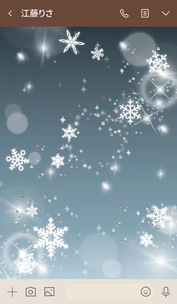 [LINE着せ替え] ベージュ＆ブルー/ 全運気が上がる！雪の結晶の画像3
