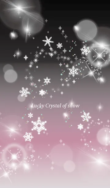 [LINE着せ替え] 黒とピンク/ 全運気が上がる！雪の結晶の画像1