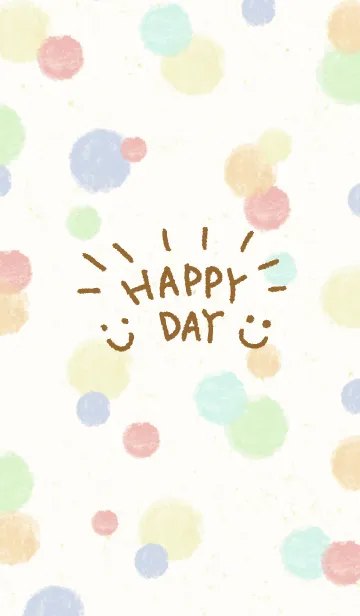 [LINE着せ替え] スマイル6 大人水彩水玉12の画像1