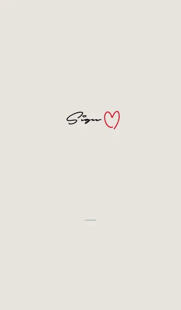 [LINE着せ替え] ベージュとカーキ : サイン文字 (ハート)の画像1