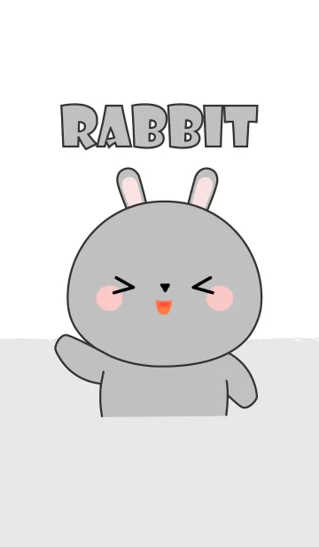 [LINE着せ替え] Simple So Cute Gray Rabbit (jp)の画像1