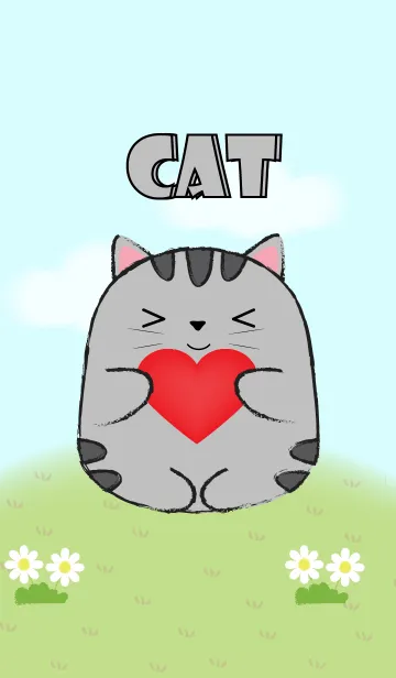 [LINE着せ替え] My Fat Cute Gray Cat Theme (jp)の画像1