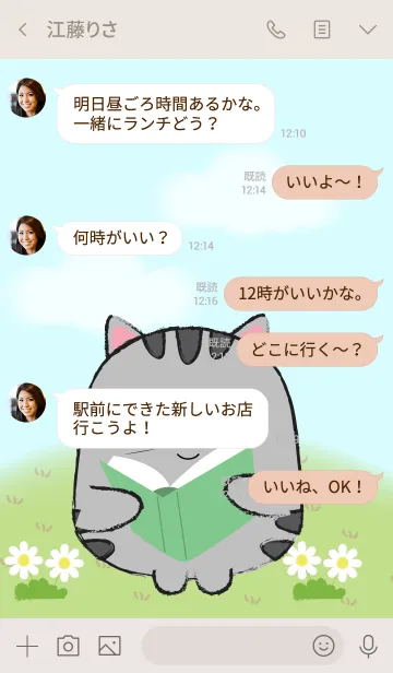 [LINE着せ替え] My Fat Cute Gray Cat Theme (jp)の画像4
