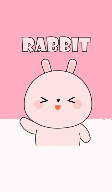 [LINE着せ替え] Simple So Cute Pink Rabbit (jp)の画像1