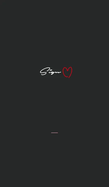 黒とピンク : サイン文字 (ハート)のLINE着せ替え