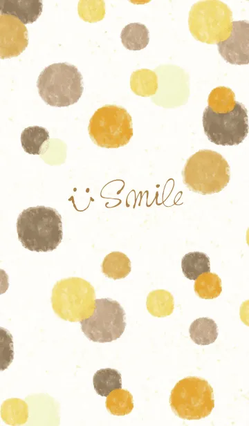 [LINE着せ替え] スマイル-大人水彩水玉茶色26-の画像1