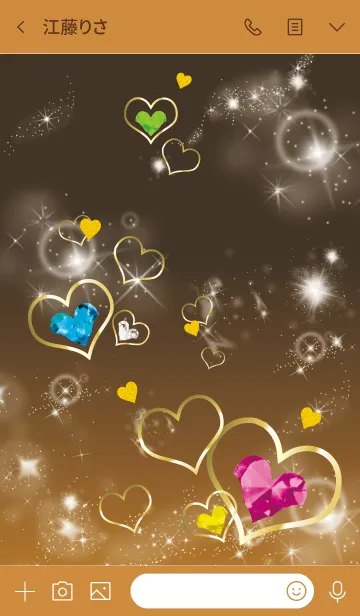 [LINE着せ替え] オレンジ : 運気UPストーンハートの画像3