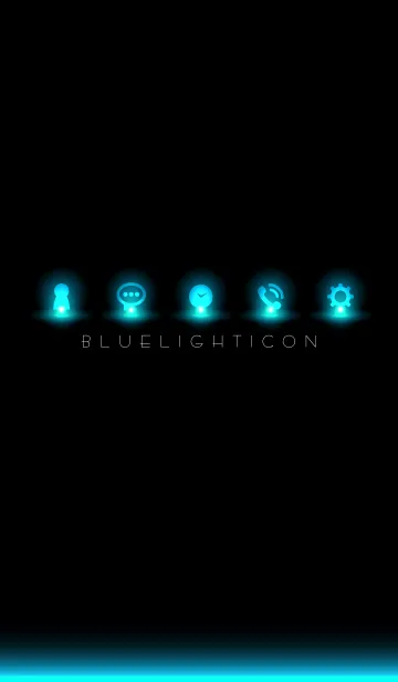 [LINE着せ替え] BLUE LIGHT ICON 6 -BLACK-の画像1