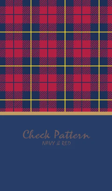 [LINE着せ替え] Check Pattern NAVY＆RED 15の画像1