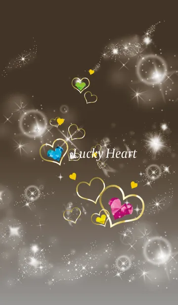 [LINE着せ替え] グレー : 運気UPストーンハートの画像1