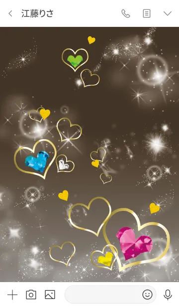 [LINE着せ替え] グレー : 運気UPストーンハートの画像3