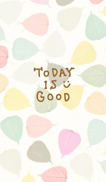 [LINE着せ替え] カラフル葉っぱスマイル14の画像1